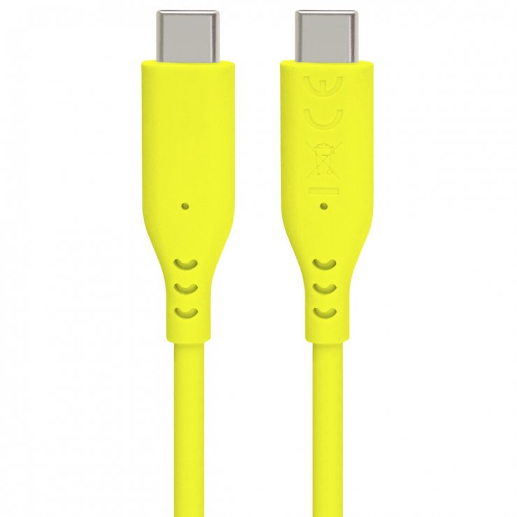 Cablu USB-C 60W Silicon 1.5m Galben Oem