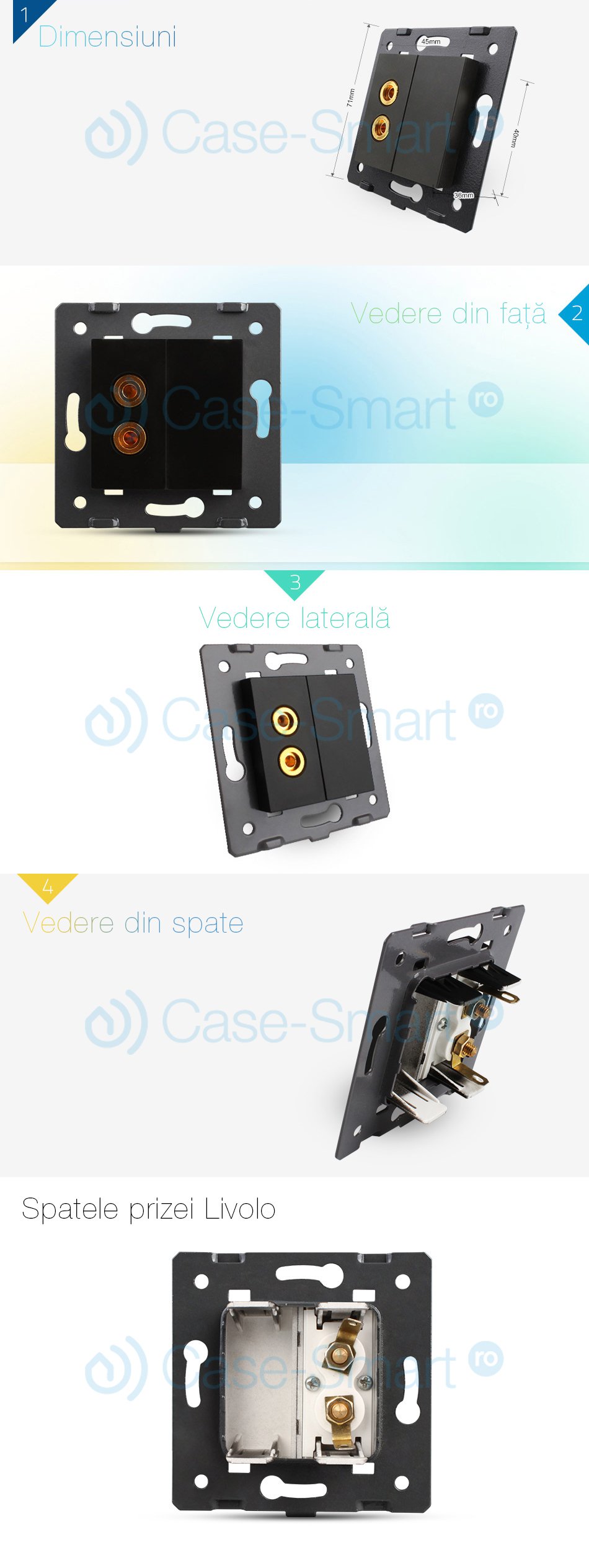 Priza Audio Livolo cu Mufă Sunet - imagine 6