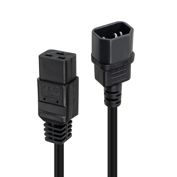 Cablu Lindy IEC C14 la C19 1m Negru pentru Servere