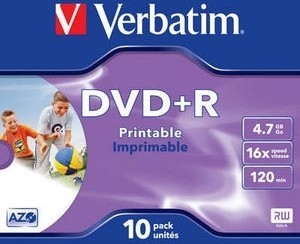 DVD+R Verbatim 4.7GB 16x Printabil - 10 bucăți | Calitate Premium