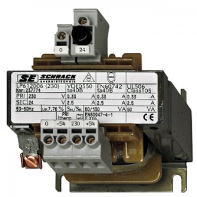 Transformator Schrack 230V/24V 630VA IP00