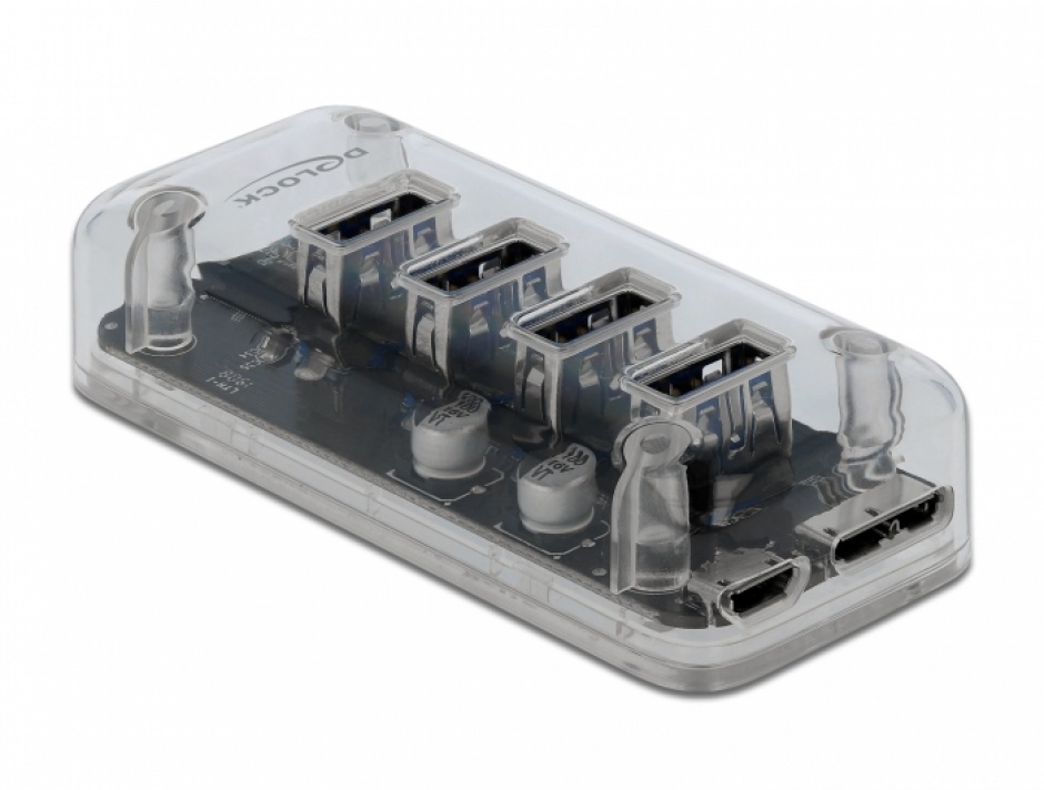 Delock Hub USB 3.0 4 Porturi Transparent