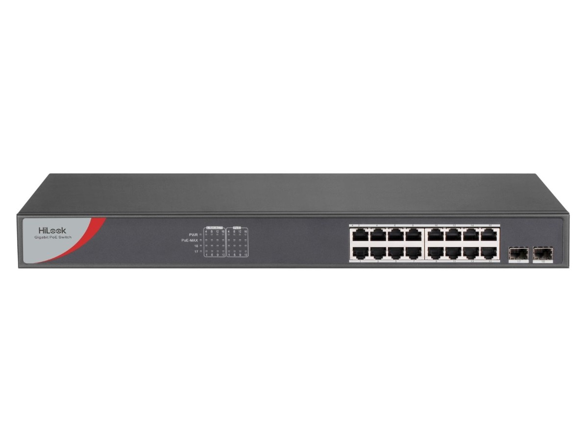 Switch PoE HiLook NS-0518P-125(B), 16 Porturi Gigabit, 125 W