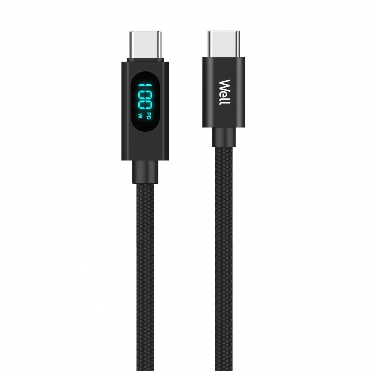 Cablu USB C la C 100W cu Afisaj, 1m