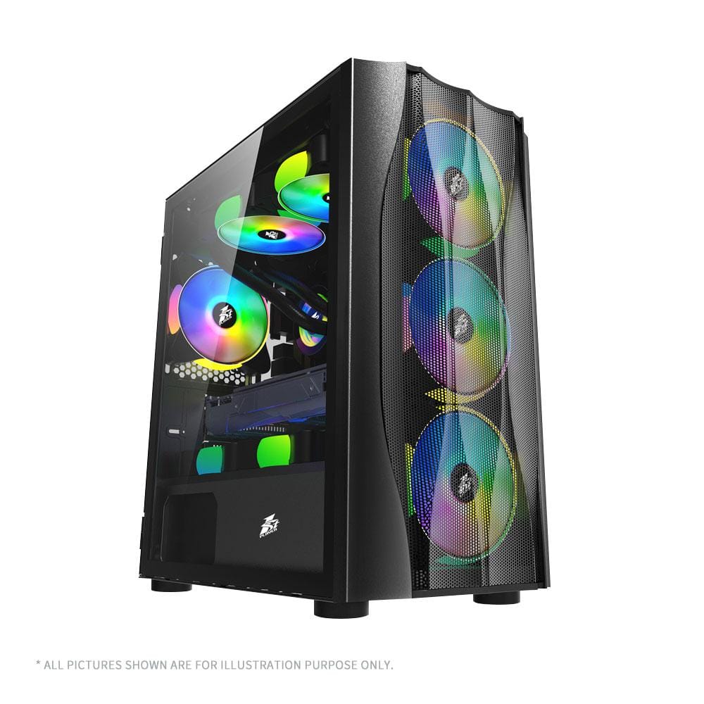 Carcasa Gaming Full Tower X3-M-4F1-BK cu RGB - Negru - imagine 2