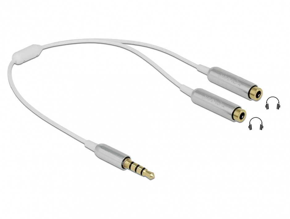 Splitter Audio Jack 3.5mm la 2x Delock, 25cm