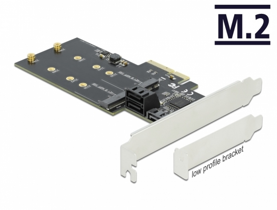 Placă PCI Express Delock: 3x SATA, 2x M.2