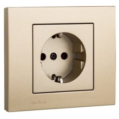 Priză Schuko cu protecție copii Ovivo OV00228, 16A, titan