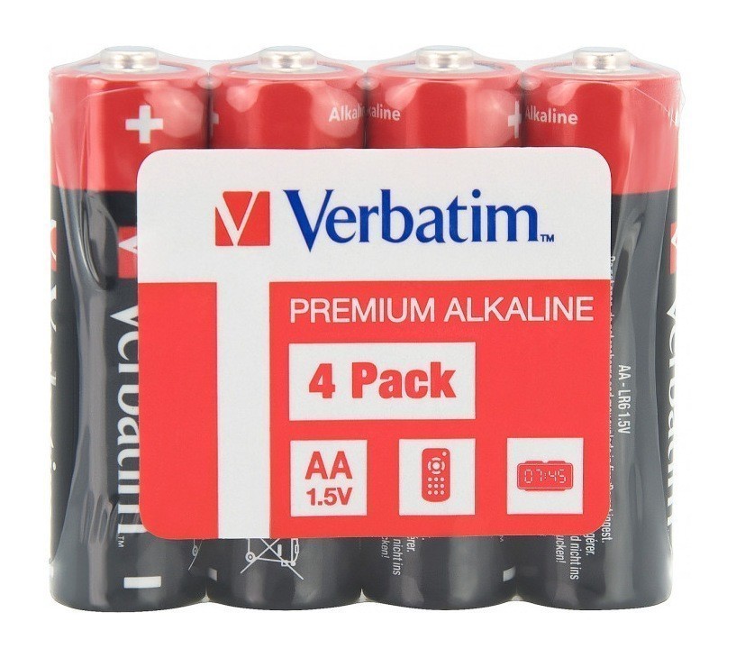 Baterii Verbatim AA Alcaline 4 bucăți - Energie de Lungă Durată