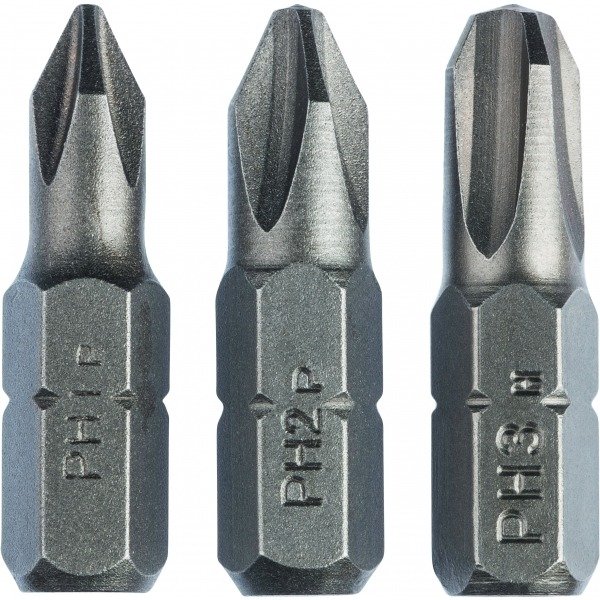 Set 3 biti Bosch PH 1-2-3, 25 mm