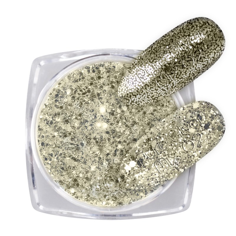 Glitter Pure Silver Mix Nailshop | Sclipici Unghii