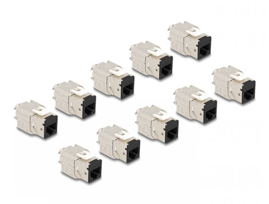 Set 10 Module Keystone RJ45 Delock Cat.6A Toolfree