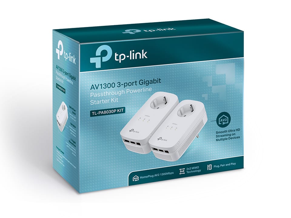 Kit Powerline TP-Link TL-PA8030P AV1300 3x Gigabit - imagine 4