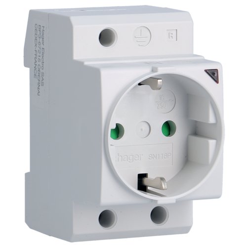 Priza Schuko cu Led Hager SN116, 16A, 2.5M