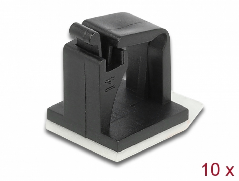Set 10 Suporturi Cablu Delock, Clips Adeziv