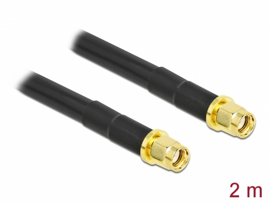 Cablu Antena RP-SMA Low Loss 2m Delock