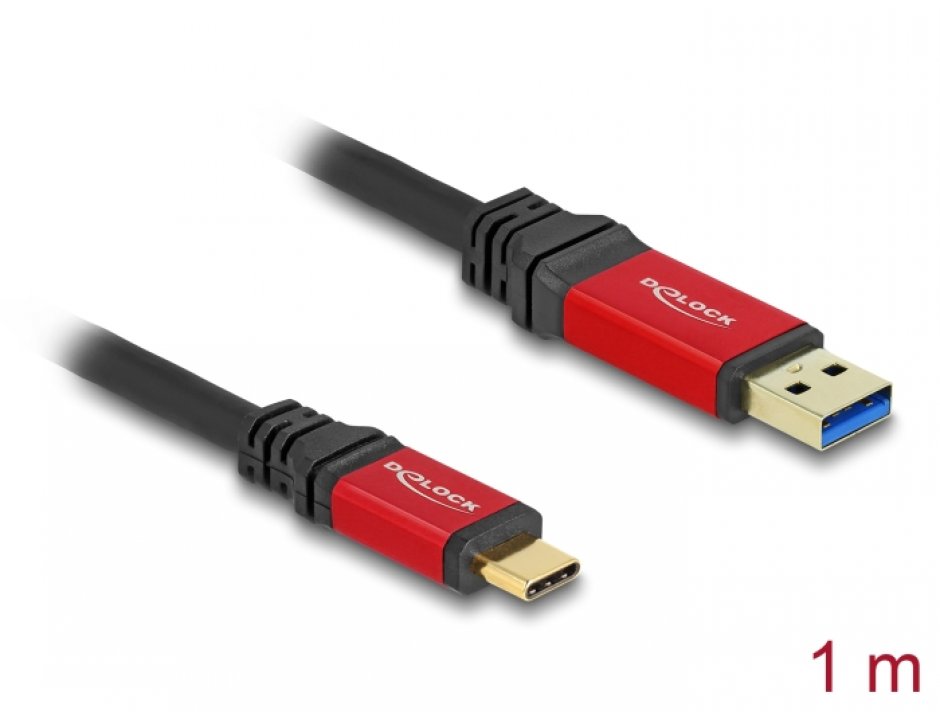 Cablu USB 3.2 Delock 1m, Metalic, 10 Gbps