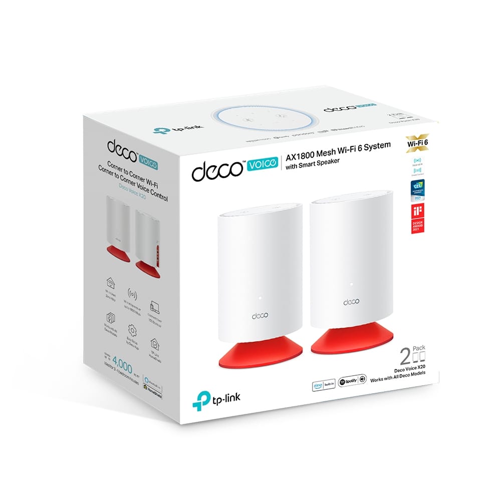 TP-Link Deco Voice X20 Mesh WiFi 6 AX1800 cu Difuzor Smart 2-pack - imagine 8