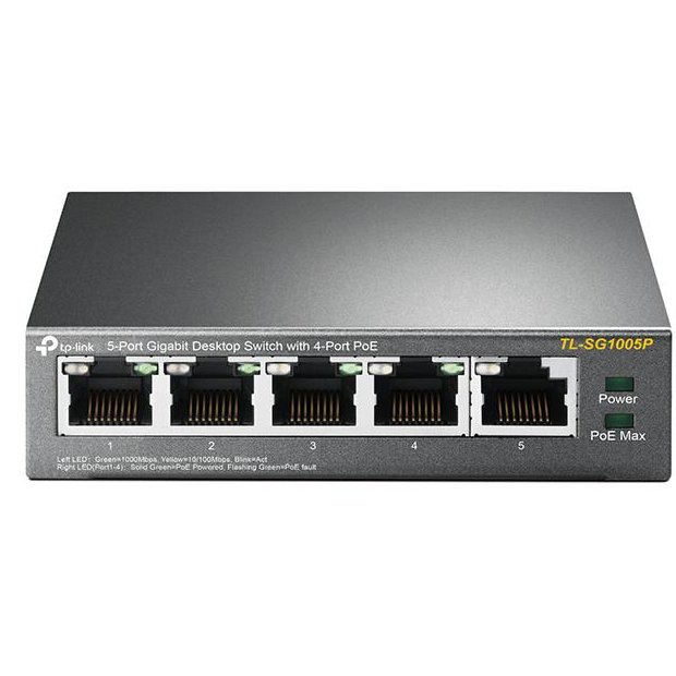 Switch TP-Link TL-SG1005P, 5 Porturi, 4 PoE