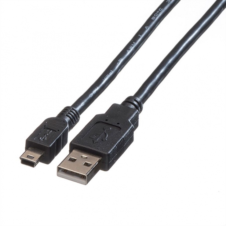 Cablu USB-A la Mini USB 5P 1.8m Roline