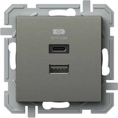 Încărcător USB TEM Titan 3A, Gri