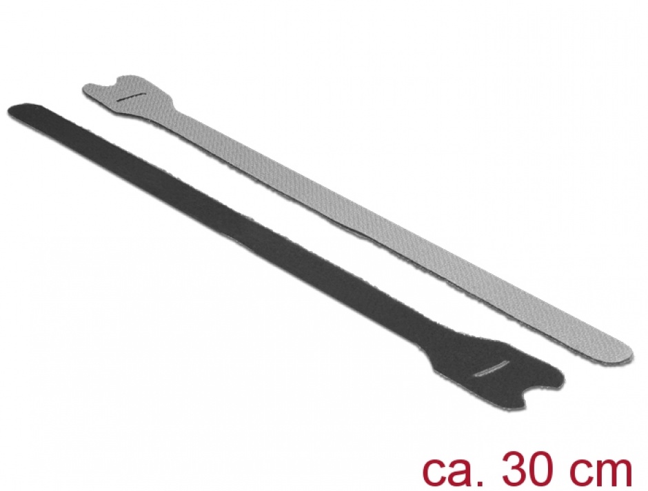 Curele cu arici Delock 300mm, Negru, Set 10buc