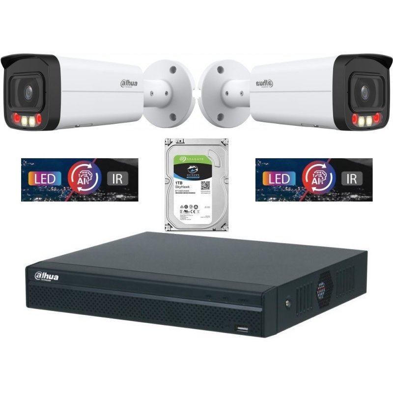 Kit Supraveghere Dahua 8MP 2 Camere PoE