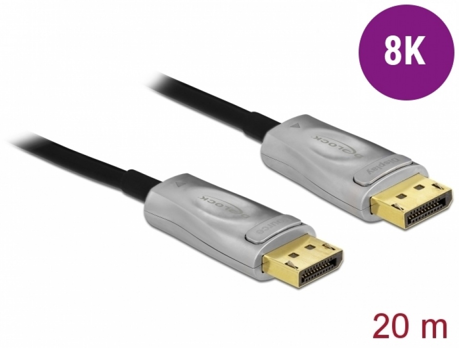 Cablu Optic DisplayPort 1.4 Delock 20m, 8K