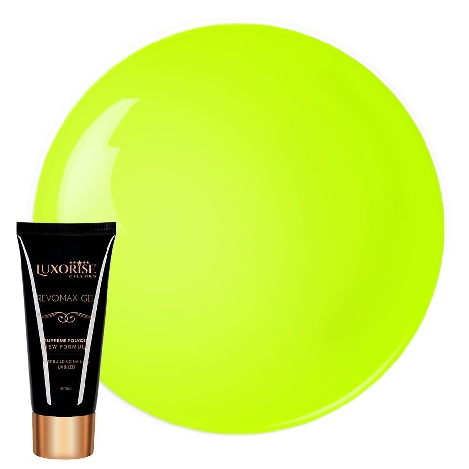 Polygel Luxorise Neon Yellow 15ml - Construcție Unghii