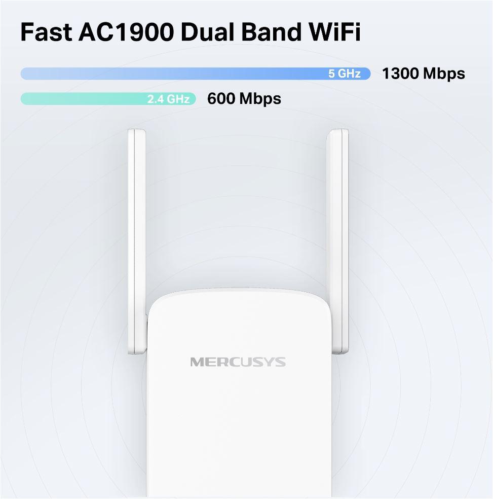 Range Extender Mercusys ME50G AC1900 Dual-Band - Semnal WiFi Puternic în Toată Casa - imagine 2