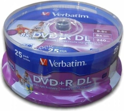 DVD+R Verbatim 8.5GB Double Layer 25buc Printabil 8x - imagine 2