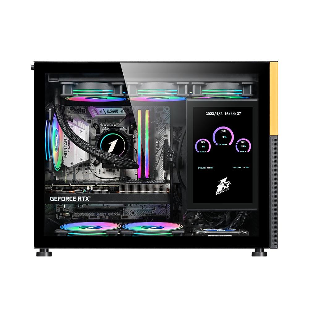 Carcasa 1STPLAYER MI6-EV Mid Tower Negru - Sticla Templata - imagine 5