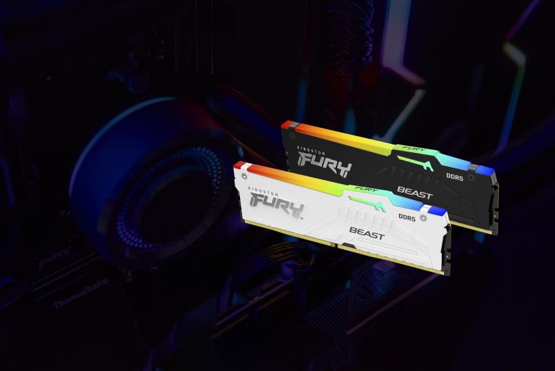 Memorie RAM Kingston DDR5 64GB 6000MHz RGB FURY Beast White - imagine 8