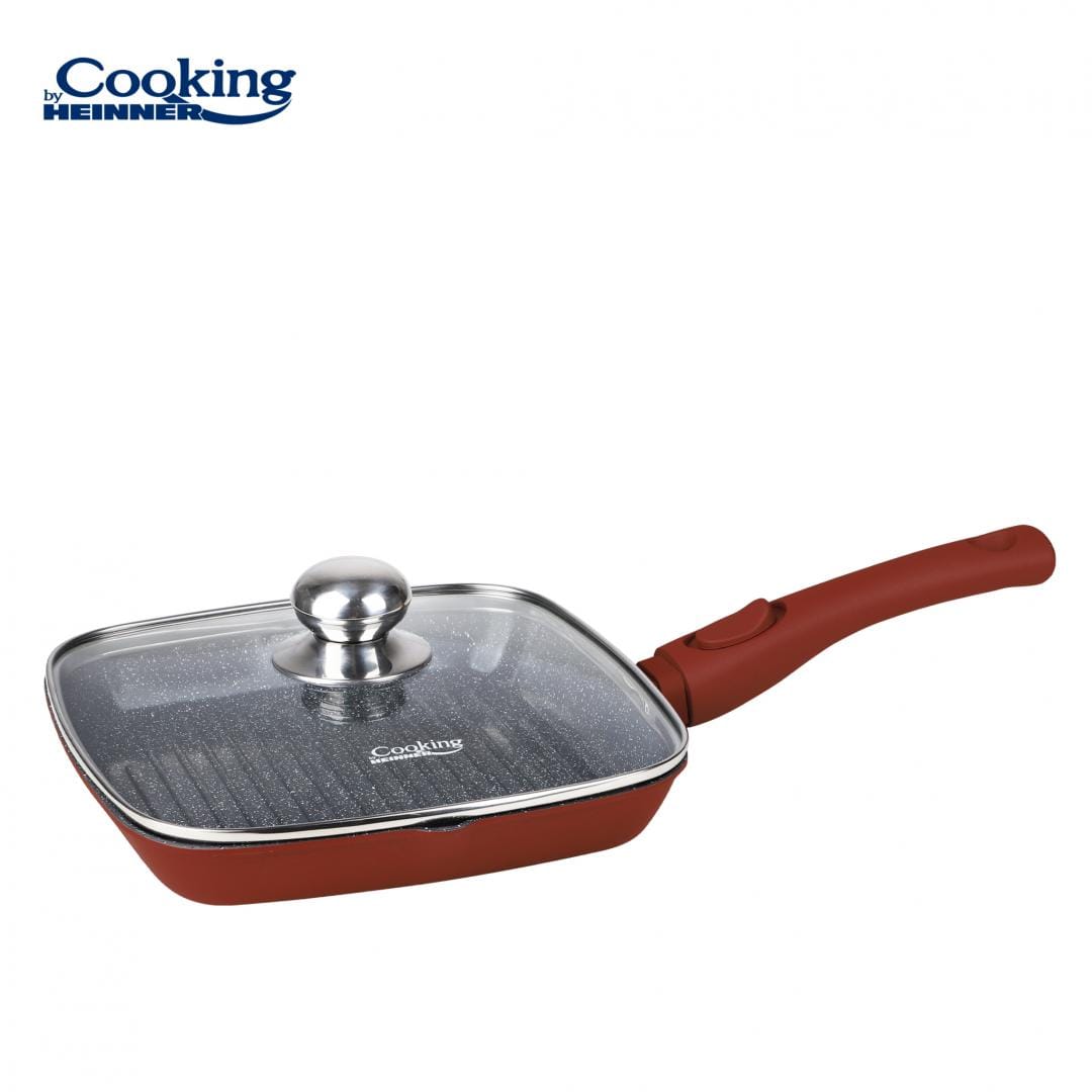Tigaie Grill Heinner Calabria 24cm Aluminiu Turnat cu Capac - imagine 8