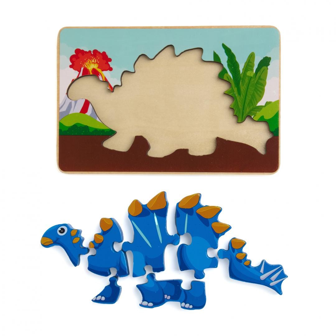 Puzzle Lemn Tuojiangosaurus Momki - 8 Piese pentru Copii - imagine 4