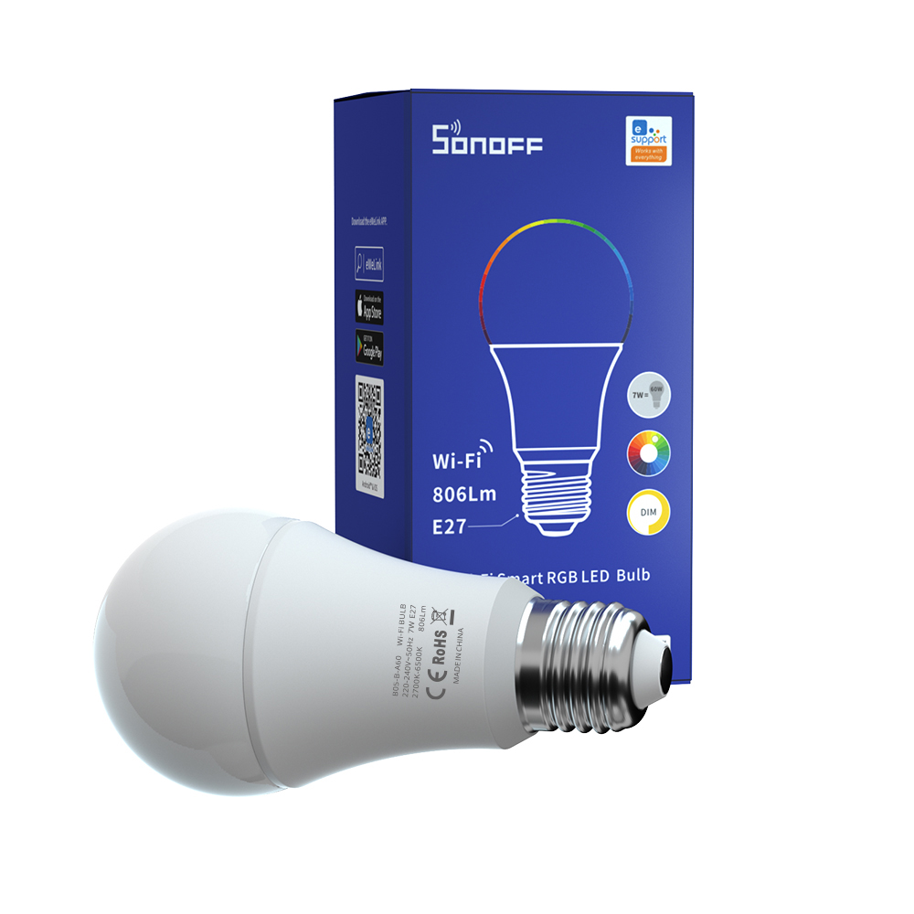 Bec LED Sonoff RGB 9W, 806LM, Wi-Fi - imagine 4