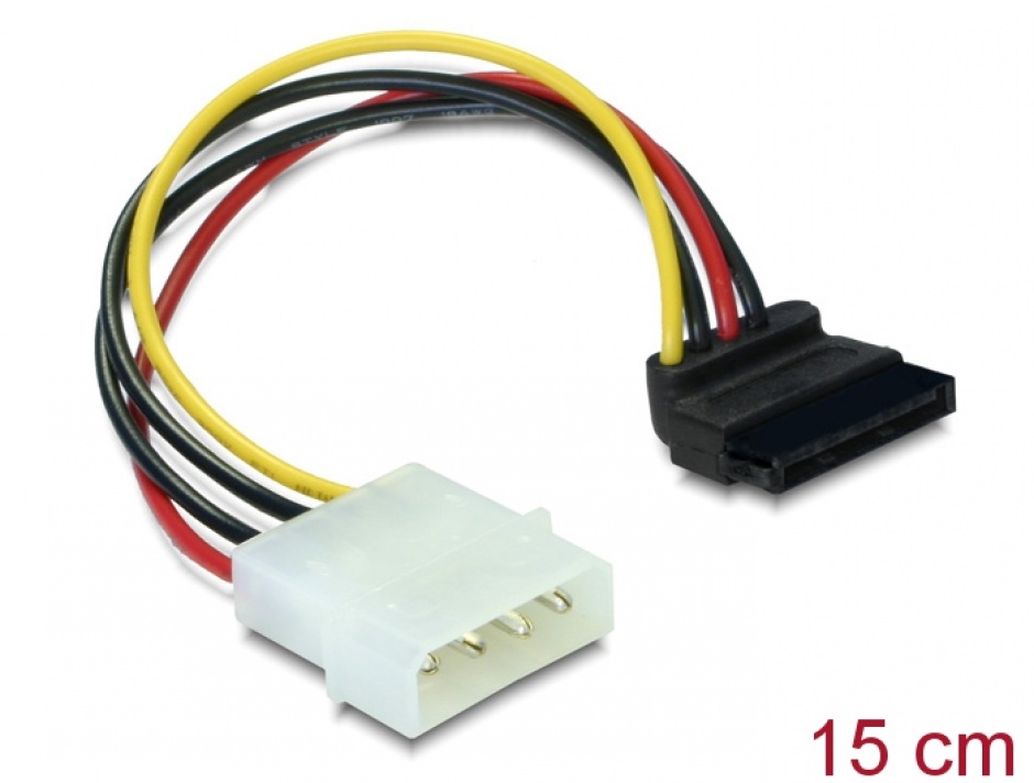 Cablu Adaptor Molex la SATA 90° Delock