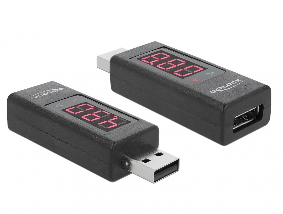 Adaptor USB Delock cu Indicator LED Voltaj/Amperaj