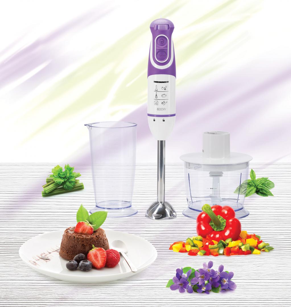 Blender de Mână Heinner HB-600UV 600W - 5 Viteze + Accesorii - imagine 4