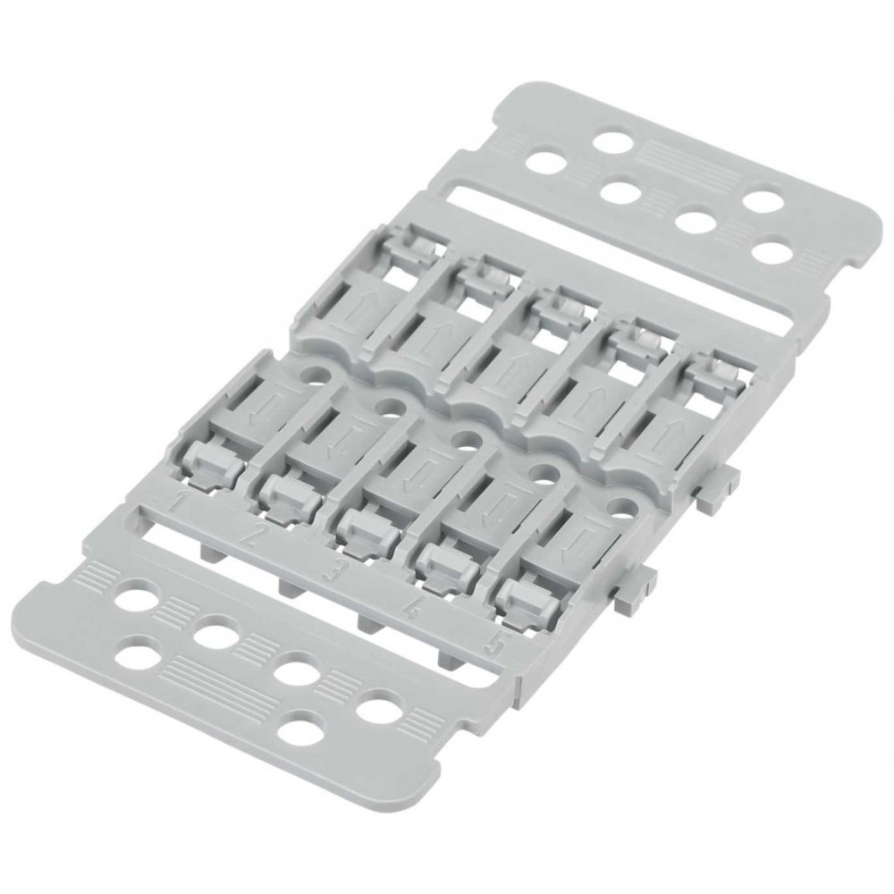 Set 5 suporti Wago 221-2505 pe sina, prindere sigura
