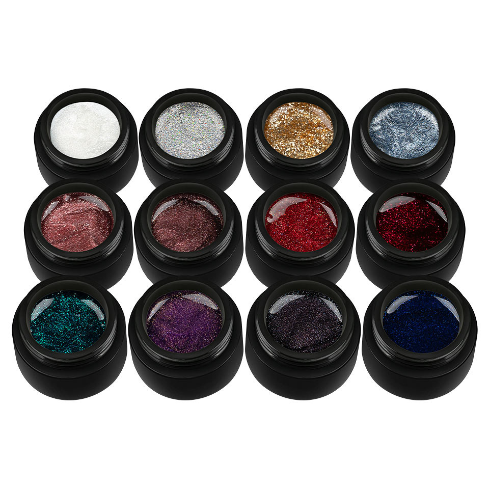 Set 12 Geluri UV Glitter SensoPRO Milano