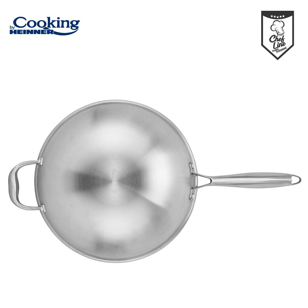 Tigaie Wok Heinner Titanium3 30cm Inox cu Capac - 4.5L - imagine 5