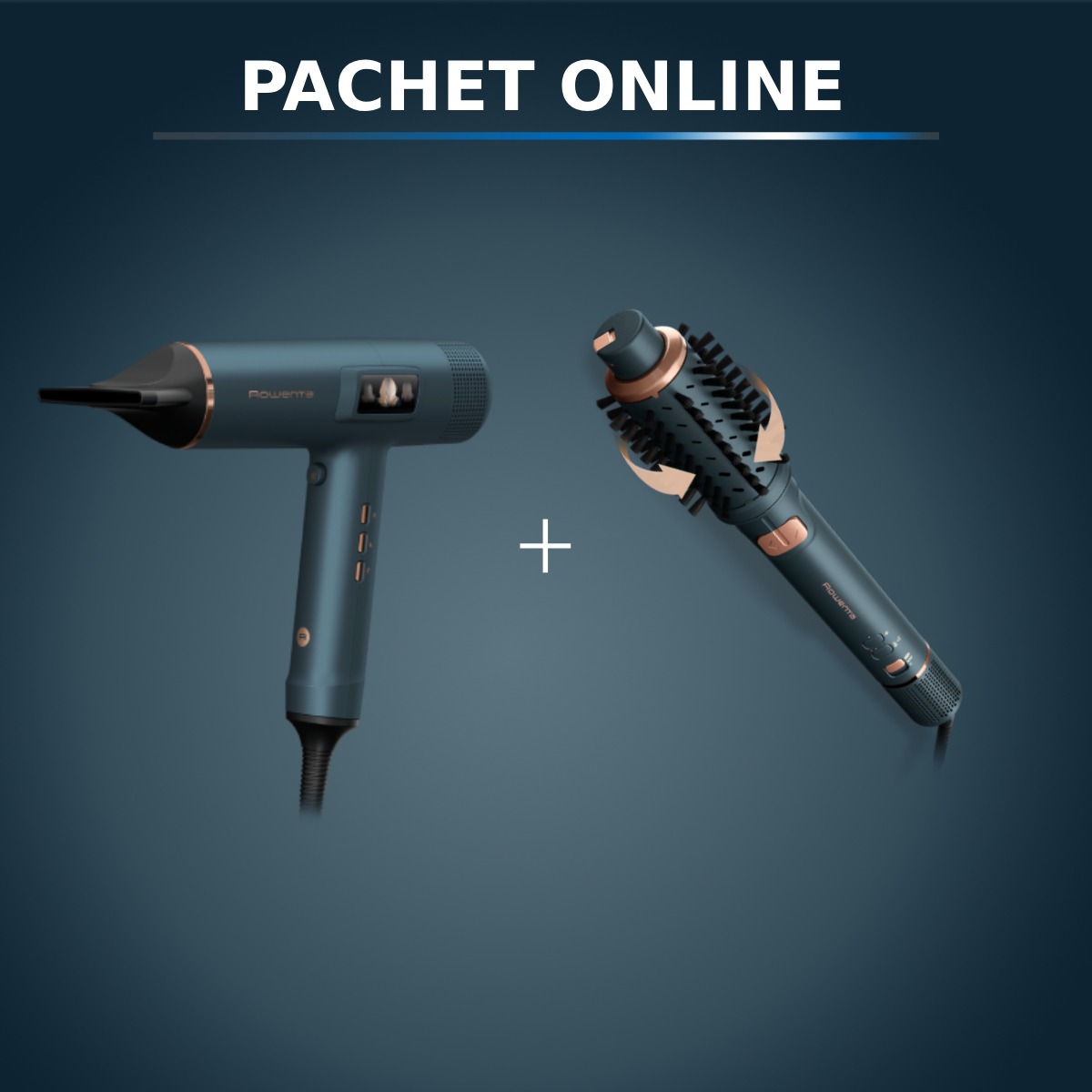 Pachet Rowenta: Uscător & Perie Aer Cald -45%