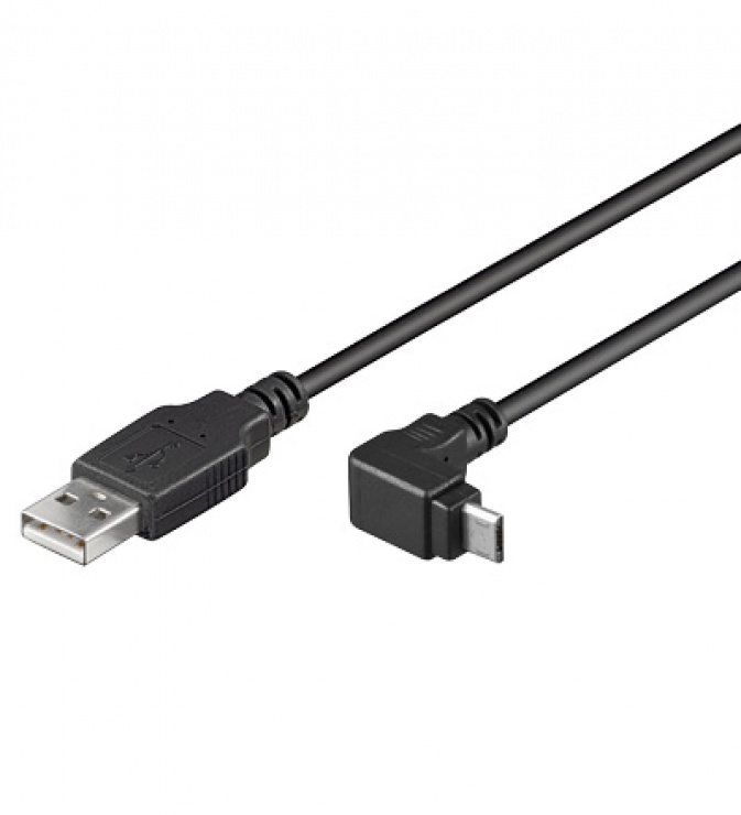 Cablu USB 2.0 Micro USB Unghi 1m Negru