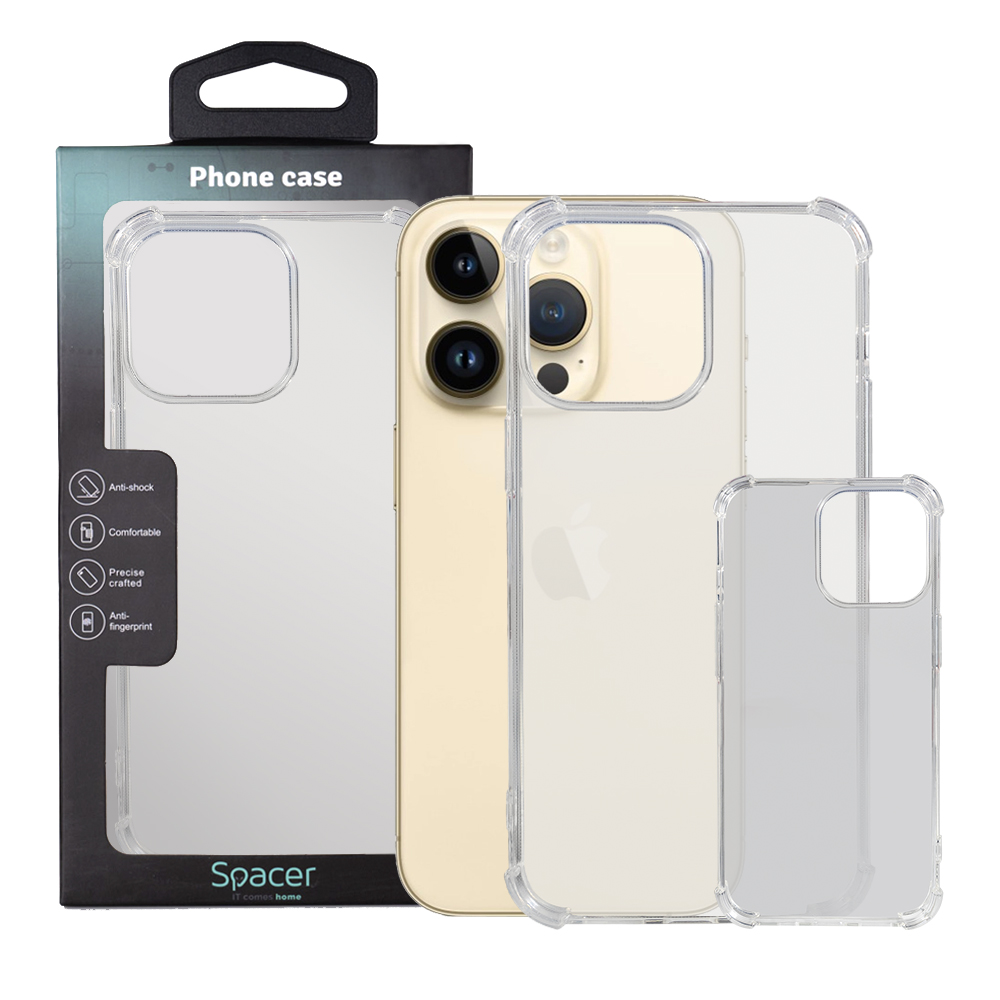 Husă iPhone 14 Pro Max Spacer Transparentă TPU Antisoc