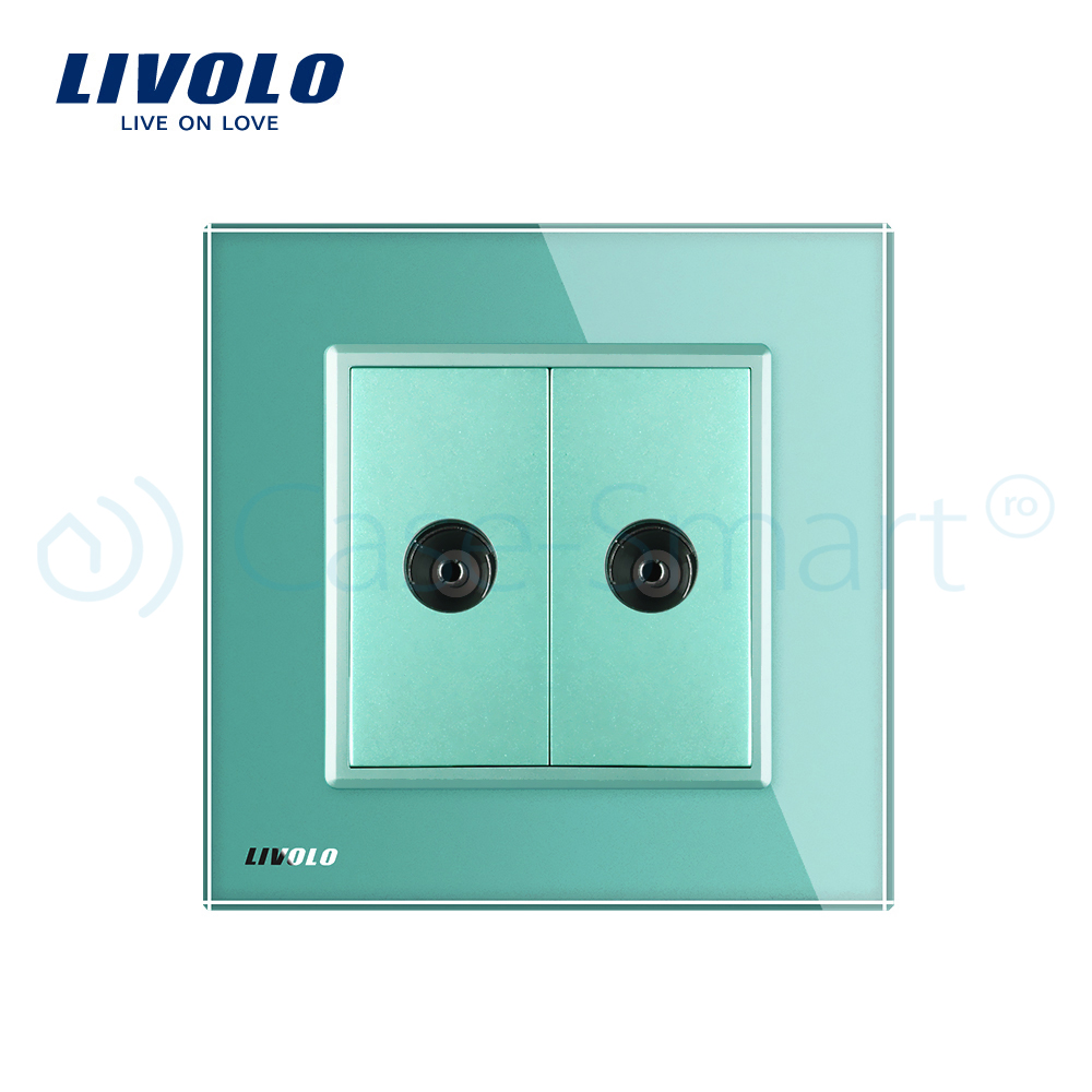 Priză TV Dublă Livolo cu Ramă Sticlă - imagine 10