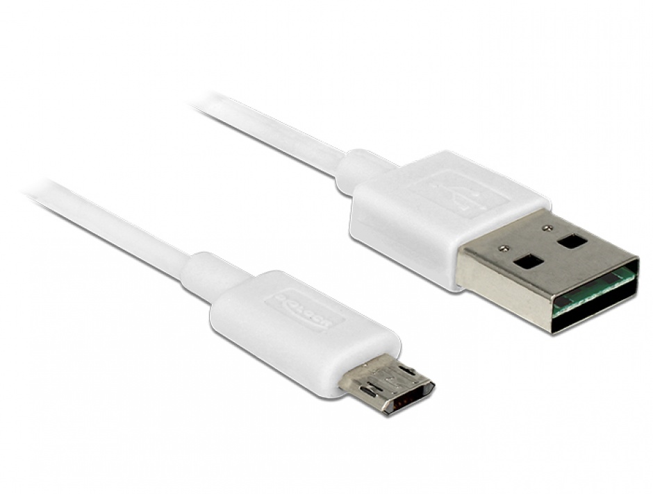 Cablu Delock USB 2.0 Easy-Connect Alb 2m