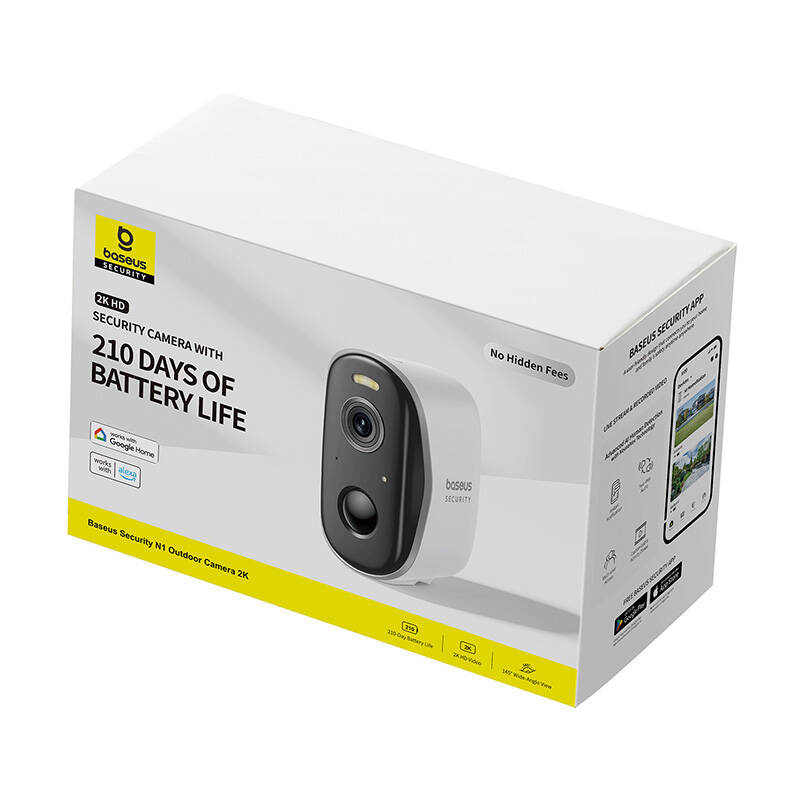 Cameră Exterior Baseus N1 Alb, 2K, 210 Zile - imagine 4