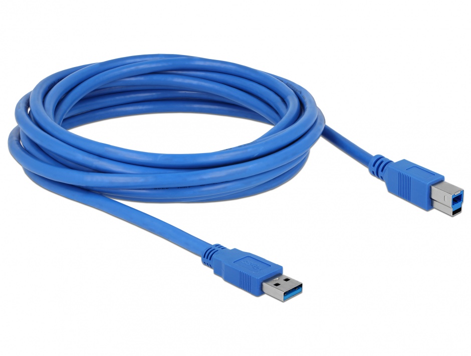 Cablu USB 3.0 A-B 5m Albastru Delock