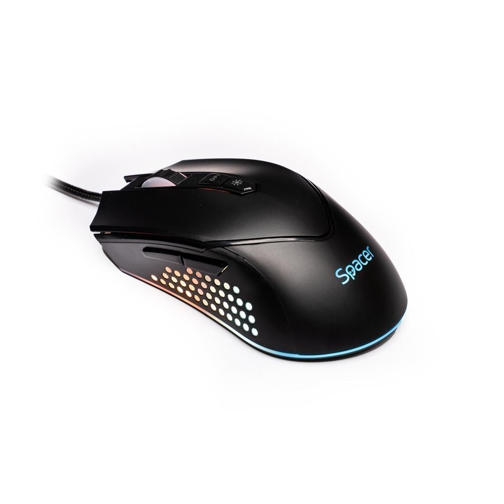 Mouse Gaming Spacer Alien Nova cu fir, 12000 DPI, RGB